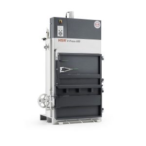 Рециклирање на картонски бали HSM V-Press 605 eco (400V) со исфрлувач на бали 5,7T, 57 kN, тежина на бала 70kg